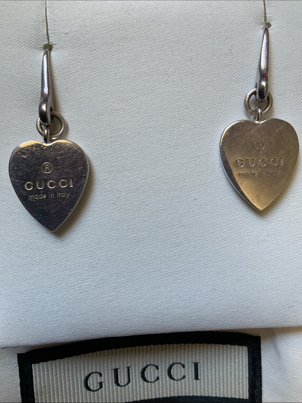 Gucci Heart Drop Dangle Earrings - Silver - Picture 4 of 7